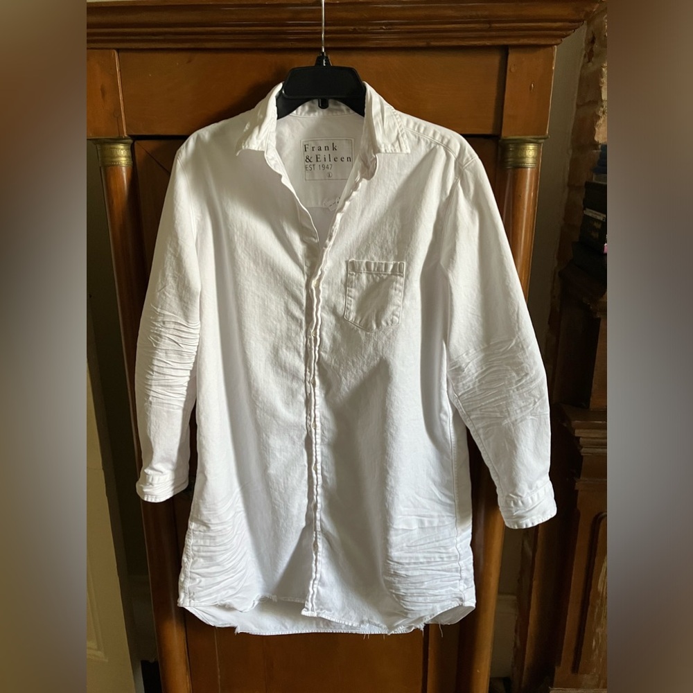 Frank & Eileen White Mini Shirt Dress
